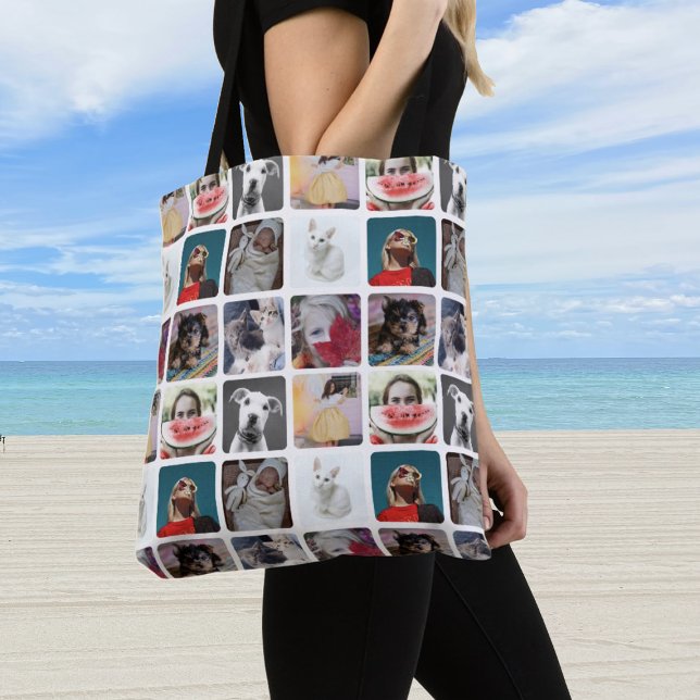 Bolsa Tote Padrão de multifoto moderno (Criador carregado)