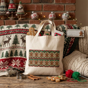 Bolsa Tote Padrão de Natal de Homem de Biscoito de Gengibre T