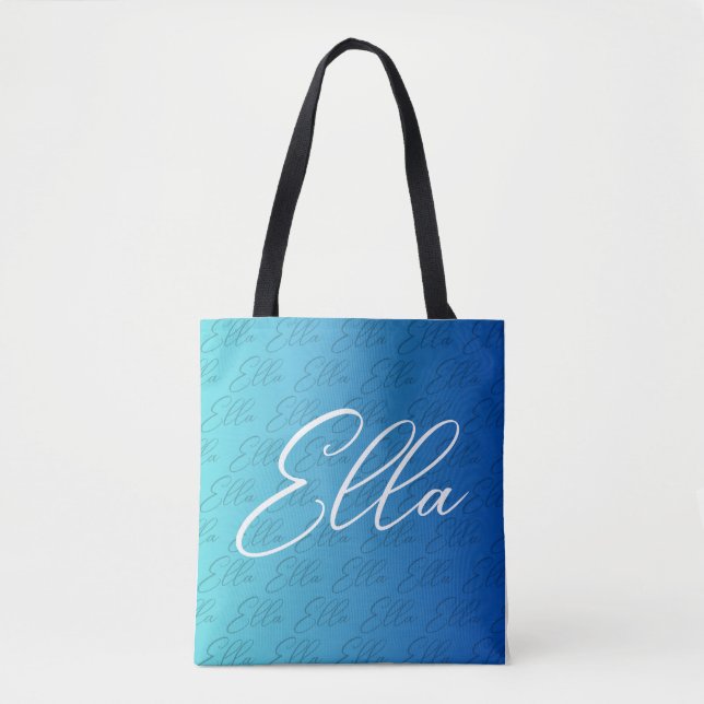 Bolsa Tote Padrão de nome repetido Ella Design (Frente)