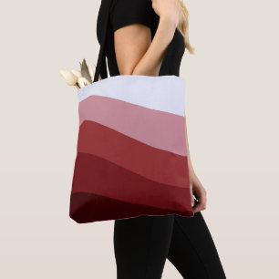 Bolsa Tote Padrão de Onda de Omã Branco Vermelho