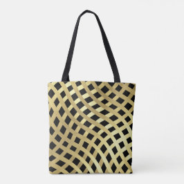 Bolsa Tote Padrão de onda Dourada sobre qualquer cor