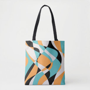 Bolsa Tote Padrão de ondas de abstrato sem costura. Bonito s