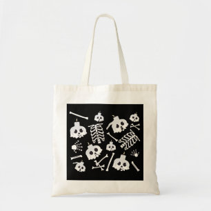 Bolsa Tote Padrão de Ossos do Skeleton do Halloween