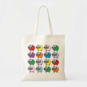 Bolsa Tote Padrão de Ovinos Coloridos