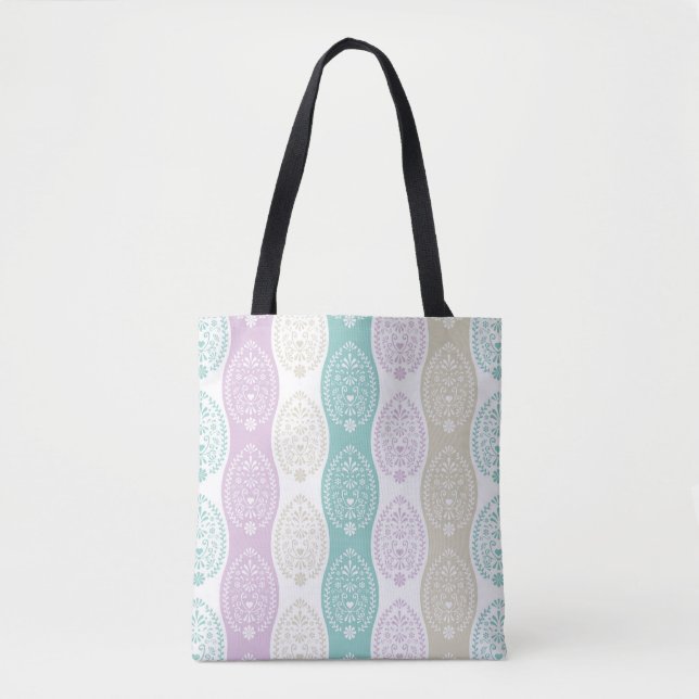 Bolsa Tote Padrão de Ovo de Páscoa de Pastel - Design de Feri (Frente)