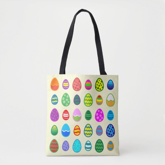 Bolsa Tote Padrão de Ovos de Páscoa (Frente)