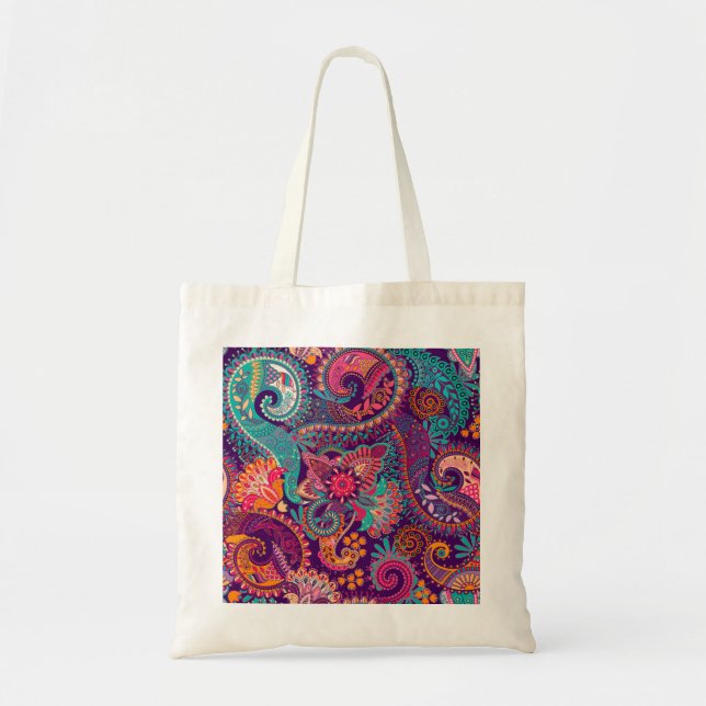 Bolsa Tote Padrão de Paisley (Frente)
