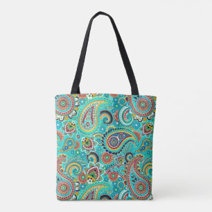 Bolsa Tote Padrão de Paisley Multicolorido Bonito