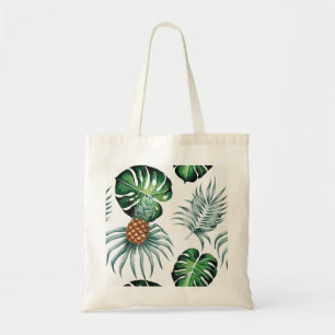 Bolsa Tote Padrão de Palmeira da Selva Tropical de Aquarela d