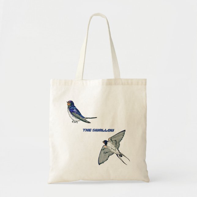 Bolsa Tote Padrão de pássaro andorinha (Frente)
