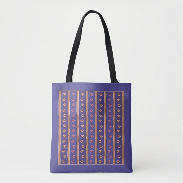 Bolsa Tote Padrão de Pegada de Pata (Frente)