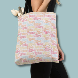 Bolsa Tote Padrão de peixes da captura costeira