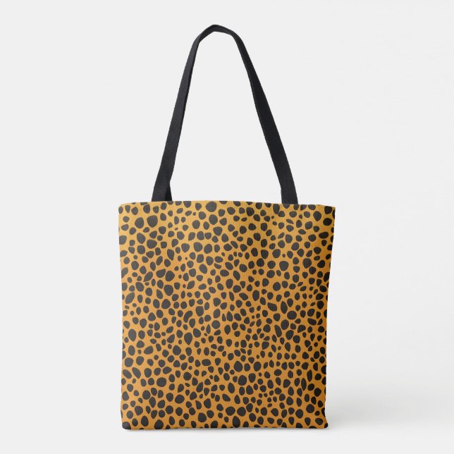 Bolsa Tote Padrão de pele de animal manchas de pantera (Verso)