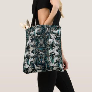 Bolsa Tote Padrão de Pele de Cobra