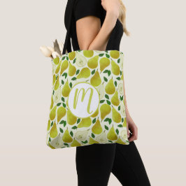 Bolsa Tote Padrão de Peras Verdes