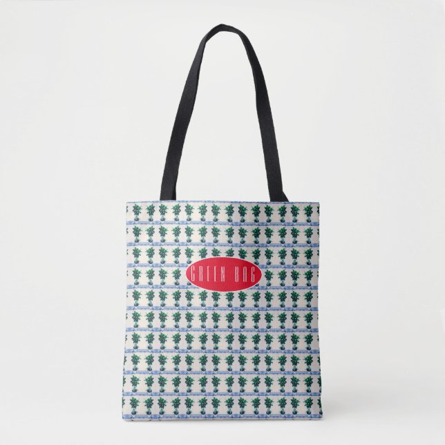 Bolsa Tote Padrão de Planta em Vaso (Frente)