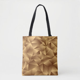 Bolsa Tote Padrão de polígono dourado de luxo