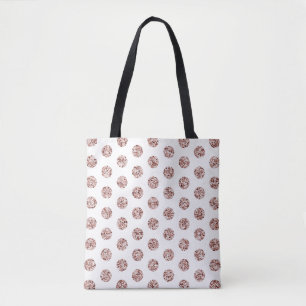 Bolsa Tote Padrão de Ponto Aleatório de Sequência Dourada