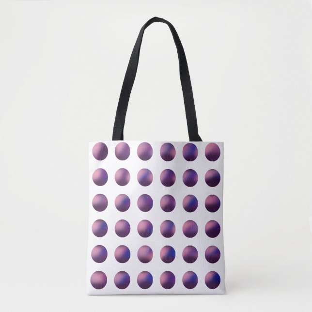 Bolsa Tote Padrão de Pontos Polka Gradiente Roxo | Moderno (Frente)
