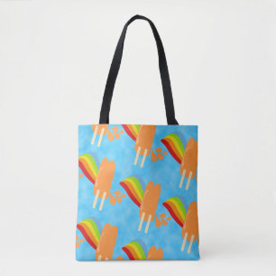 Bolsa Tote Padrão de Pop de cor laranja congelado