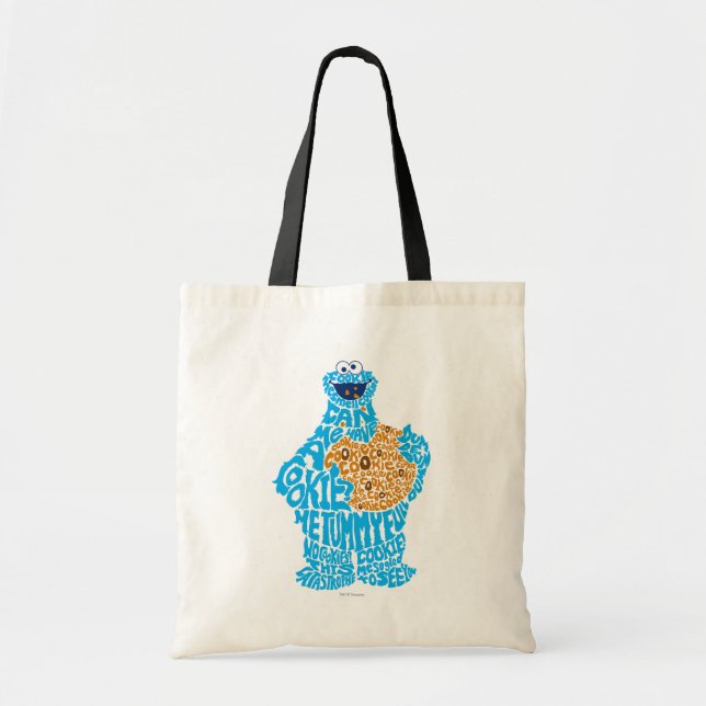 Bolsa Tote Padrão de preenchimento do Monstro da Biscoito (Frente)