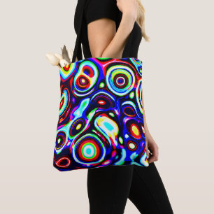 Bolsa Tote Padrão de pulso de neon vibrante