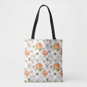 Bolsa Tote Padrão de Pumpkin de Aquarela de Queda