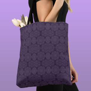 Bolsa Tote Padrão de púrpura colada era refração