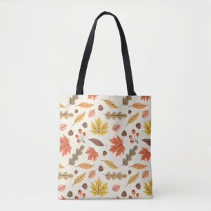 Bolsa Tote Padrão de queda de folha de outono colorida