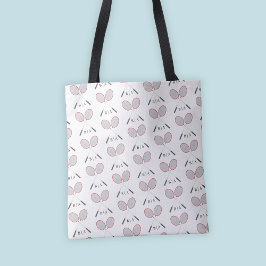 Bolsa Tote Padrão de Racket de Badminton Personalizado Monogr