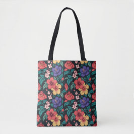 Bolsa Tote Padrão de repetição de flores silvestres