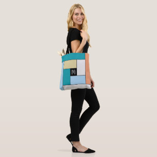 Bolsa Tote Padrão de Retângulos (ver10) com Monograma Perso