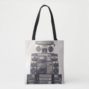 Bolsa Tote Padrão de retornos de cassetes dos anos 80.