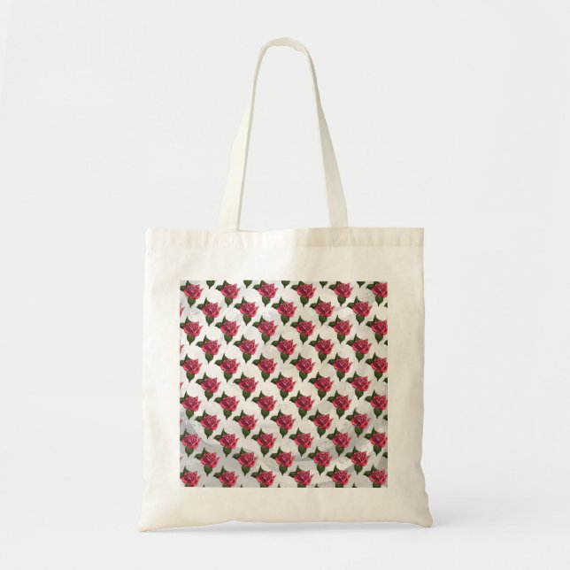 Bolsa Tote Padrão de rosa (Frente)