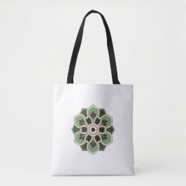 Bolsa Tote padrão de roseta verde vintage