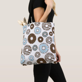 Bolsa Tote Padrão De Rosquinhas, Rosquinhas Azuis, Rosquinhas