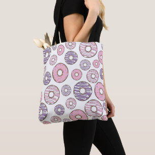 Bolsa Tote Padrão De Rosquinhas, Rosquinhas Rosa, Rosquinhas