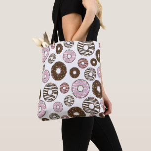 Bolsa Tote Padrão De Rosquinhas, Rosquinhas Rosa, Rosquinhas 