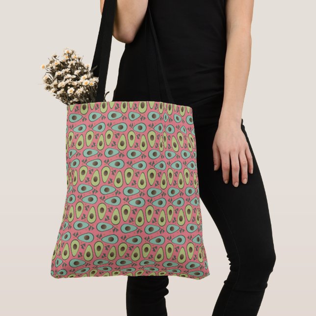 Bolsa Tote Padrão de Salada de Abacate e Coentro Moderno (Close Up)