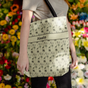Bolsa Tote Padrão de savana africana, personalizado