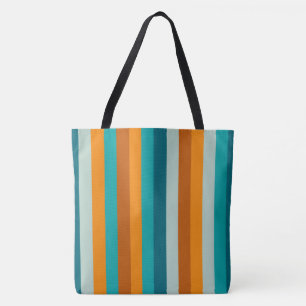 Bolsa Tote Padrão de Strike Cheerful Aqua e Orange
