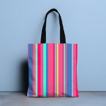 Bolsa Tote Padrão de Stripe de Doces Moderno e Chic<br><div class="desc">Este design moderno apresenta faixas coloridas em rosa,  azul e verde. #moderno #na moda #elegante #esmaço #esmaço #esmaço #desajeitado #aforra #bolsa #bolsas #totebags #acessórios #moda #estilo #bolsas #presentes #giftsforher</div>