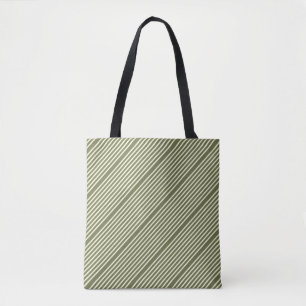 Bolsa Tote Padrão de striptease dois tons verde-creme