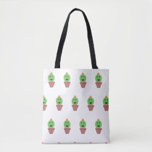 Bolsa Tote Padrão de Suculência do Cartoon Lil Cactus Cute