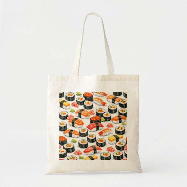 Bolsa Tote Padrão de Sushi (Frente)