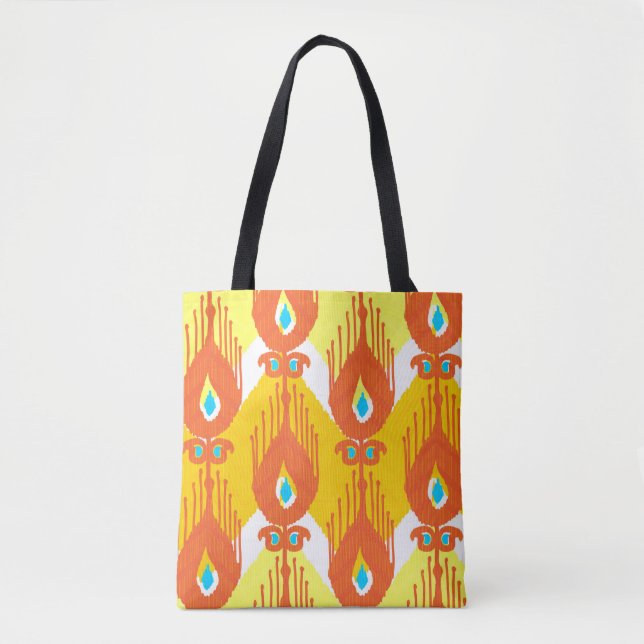 Bolsa Tote Padrão de tecido Ikat (Frente)