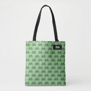 Bolsa Tote Padrão de Tema Cíclico das bicicletas, suas inicia