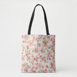 Bolsa Tote Padrão de textura floral têxtil, sabstrato, ba
