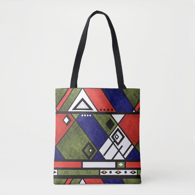 Bolsa Tote Padrão de textura tradicional de etno africano sem (Frente)