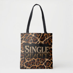 Bolsa Tote Padrão de Tigre Cristal Preto e Dourado